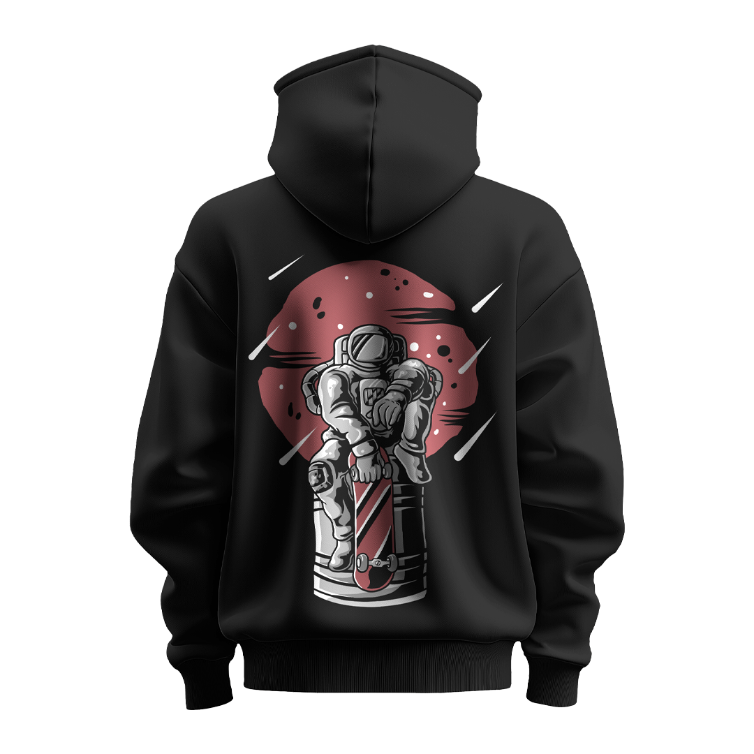 BULL CLOTHING Men's Astronaut Exploration Hoodie | 60% Cotton, 40% Polyester Blend | Premium 280 GSM Fleece | Perfect for Comfort ,Soft and Long-Lasting Wear