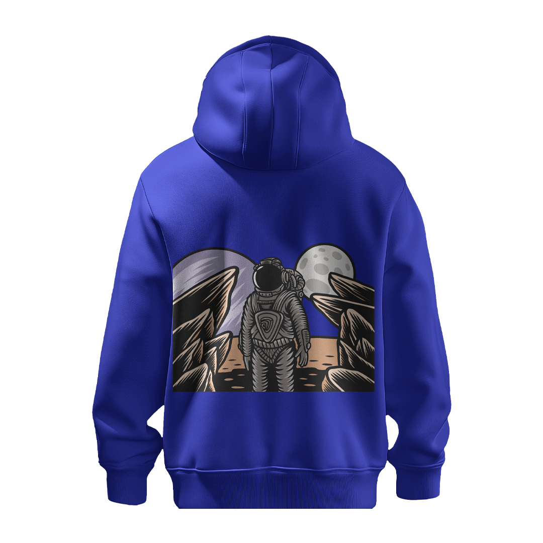 BULL CLOTHING Astronaut Monkey Space Graphic Hoodie | 60% Cotton 40% Poly | 280 GSM | Unisex Casual Sweatshirt with Rocket Print | Trendy Streetwear Winter Hoodie