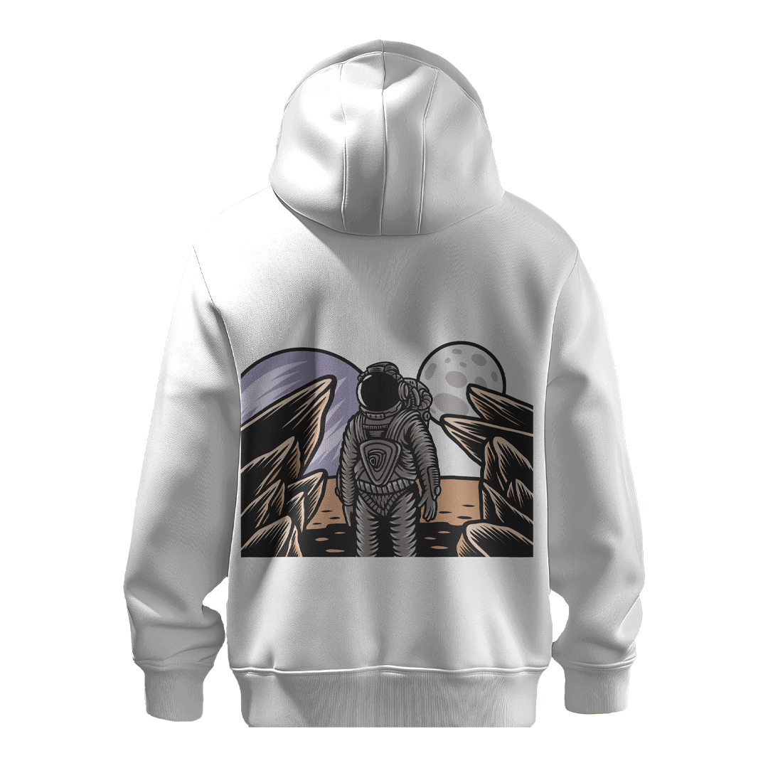 BULL CLOTHING Astronaut Monkey Space Graphic Hoodie | 60% Cotton 40% Poly | 280 GSM | Unisex Casual Sweatshirt with Rocket Print | Trendy Streetwear Winter Hoodie