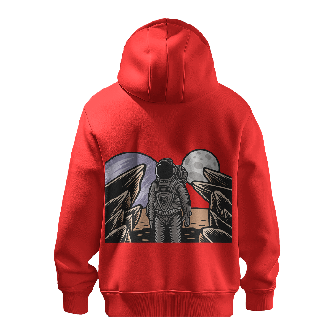 BULL CLOTHING Astronaut Monkey Space Graphic Hoodie | 60% Cotton 40% Poly | 280 GSM | Unisex Casual Sweatshirt with Rocket Print | Trendy Streetwear Winter Hoodie