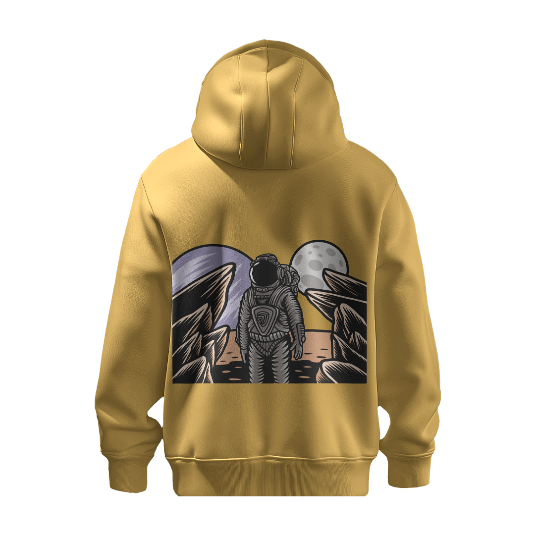 BULL CLOTHING Astronaut Monkey Space Graphic Hoodie | 60% Cotton 40% Poly | 280 GSM | Unisex Casual Sweatshirt with Rocket Print | Trendy Streetwear Winter Hoodie