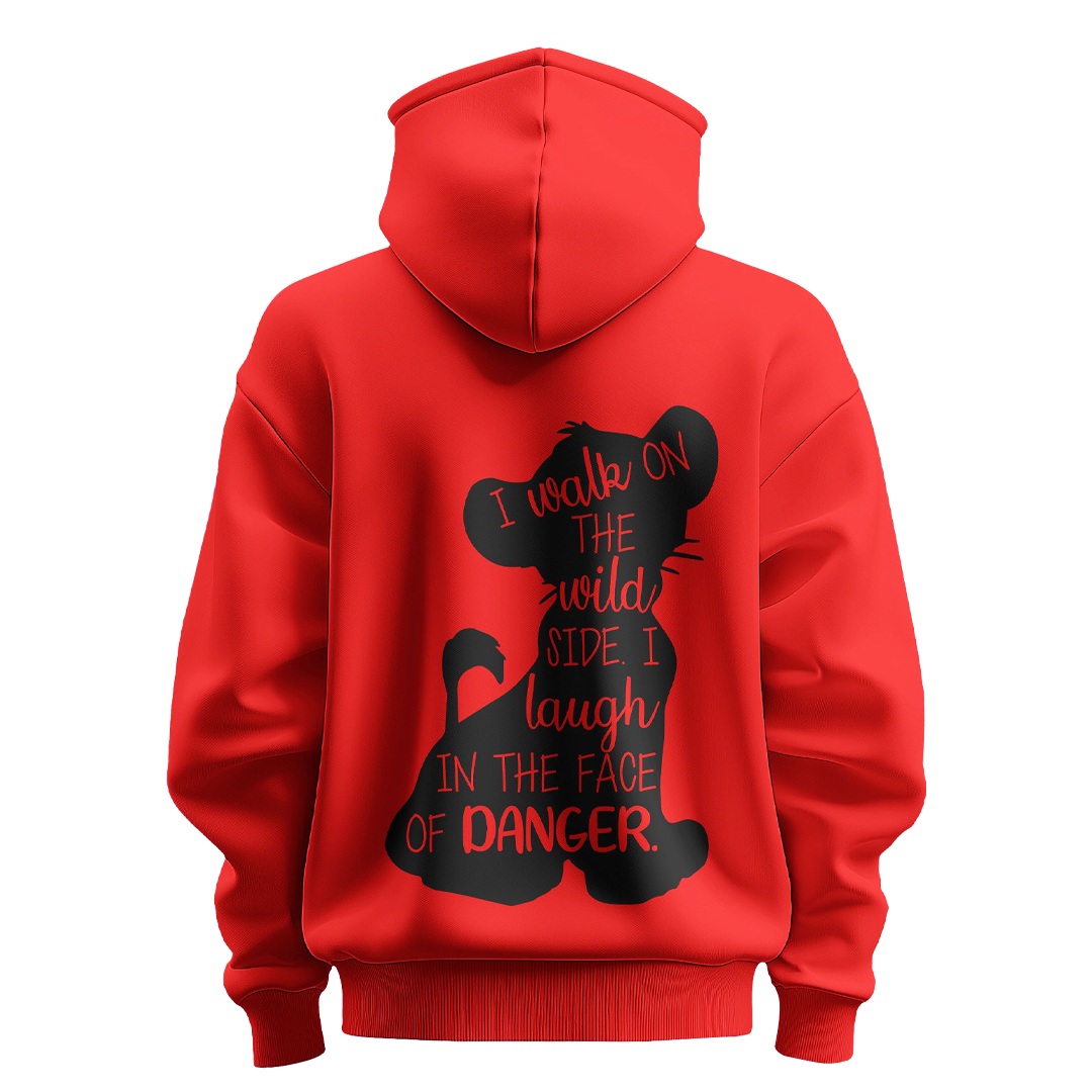 BULL CLOTHING Mens I Walk On The Wild Side | Premium 280 GSM Fleece Hoodie | 60% Cotton, 40% Polyester Blend for Ultimate Comfort and Style