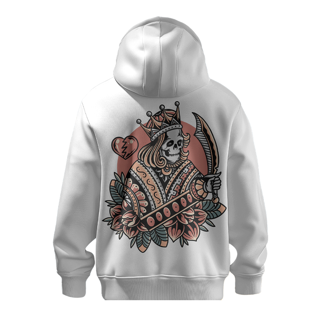 BULL CLOTHING Men's Dark Blue Hoodie | Skull King Printed Design |60% Cotton 40% Poly | 280 GSM Fleece