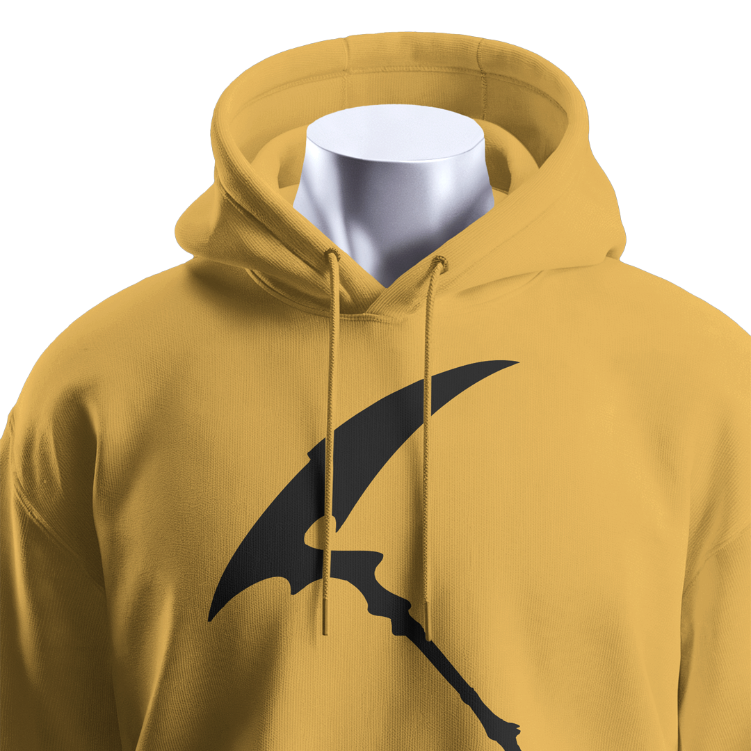 BULL CLOTHING  Minimalist Black Scythe Graphic Hoodie Design with 60% Cotton / 40% Polyester | 280 GSM Fleece for Ultimate Softness and Comfort