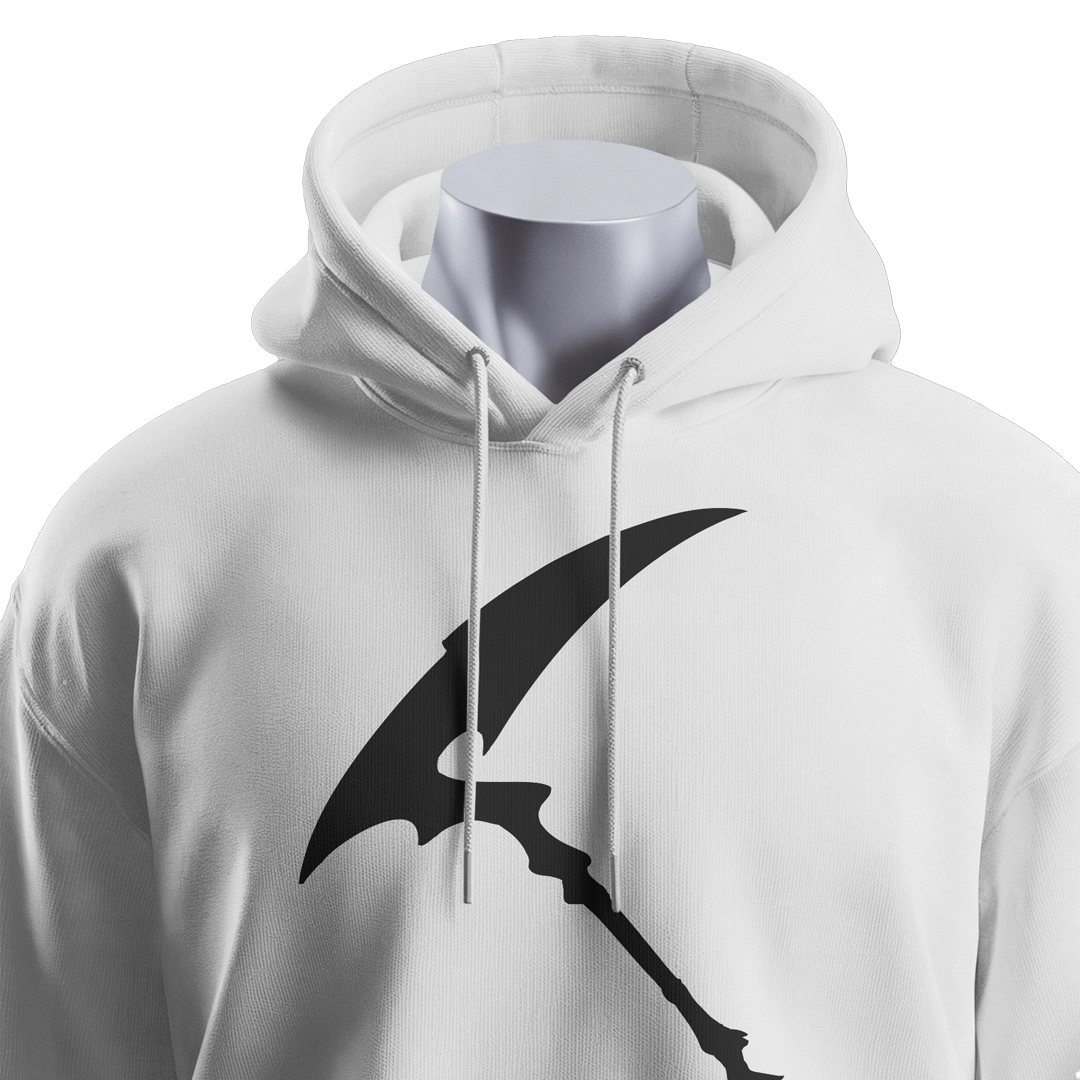 BULL CLOTHING  Minimalist Black Scythe Graphic Hoodie Design with 60% Cotton / 40% Polyester | 280 GSM Fleece for Ultimate Softness and Comfort