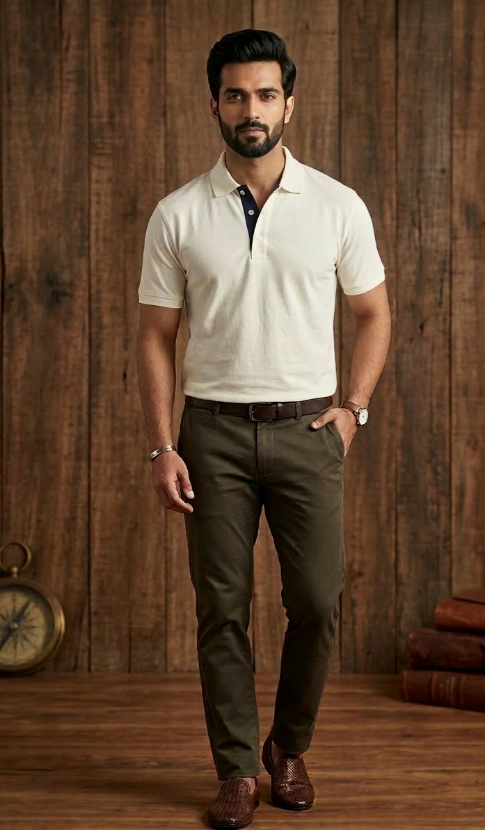 BULL CLOTHING Men's PC Matty Rich Textured Polo T-Shirt | Half Sleeve Regular Fit Casual Polo Tshirt