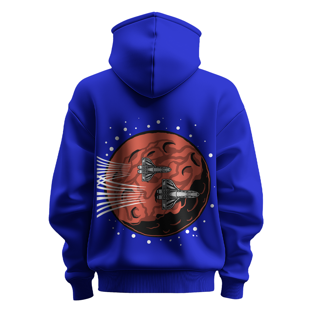 BULL CLOTHING Men's Mars Rocket Adventure Hoodie | 60% Cotton, 40% Polyester Blend | Premium 280 GSM Fleece |  Comfortable Casual Wear Sweatshirt