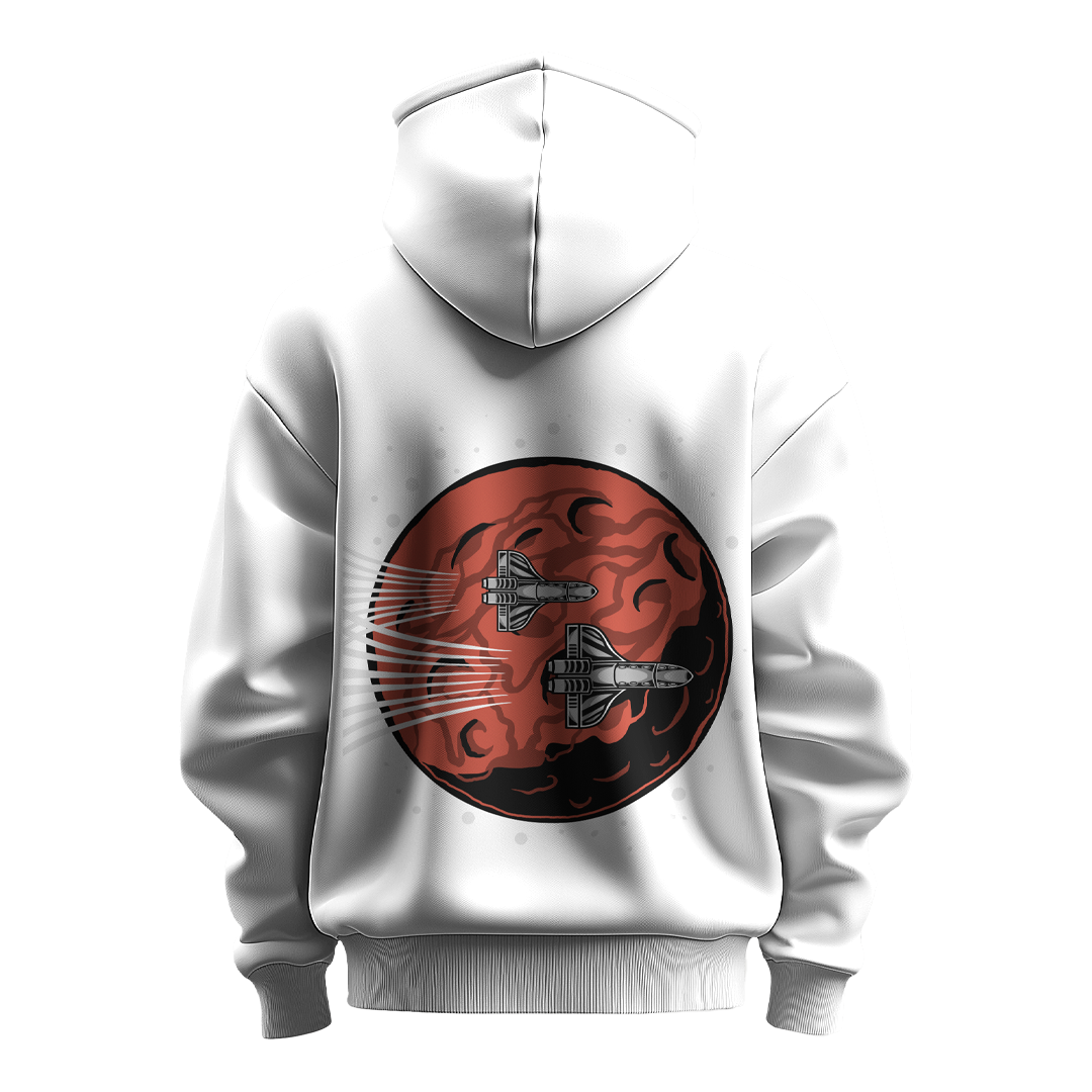 BULL CLOTHING Men's Mars Rocket Adventure Hoodie | 60% Cotton, 40% Polyester Blend | Premium 280 GSM Fleece |  Comfortable Casual Wear Sweatshirt
