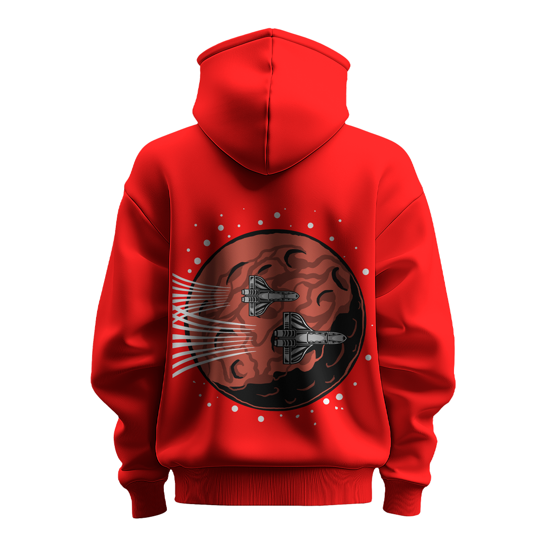 BULL CLOTHING Men's Mars Rocket Adventure Hoodie | 60% Cotton, 40% Polyester Blend | Premium 280 GSM Fleece |  Comfortable Casual Wear Sweatshirt