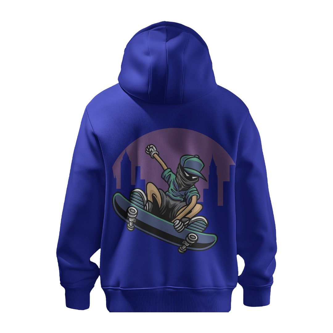 BULL CLOTHING Mens Shredder Skateboarder Printed Hoodie | Casual Pullover Sweatshirt for Boys, 60% Cotton 40% Polyester | 280 GSM Fleece, Perfect for Skateboard Lovers and Street Fashion