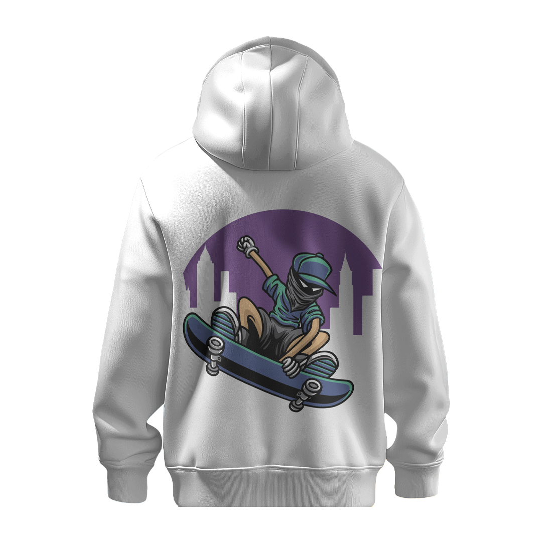 BULL CLOTHING Mens Shredder Skateboarder Printed Hoodie | Casual Pullover Sweatshirt for Boys, 60% Cotton 40% Polyester | 280 GSM Fleece, Perfect for Skateboard Lovers and Street Fashion