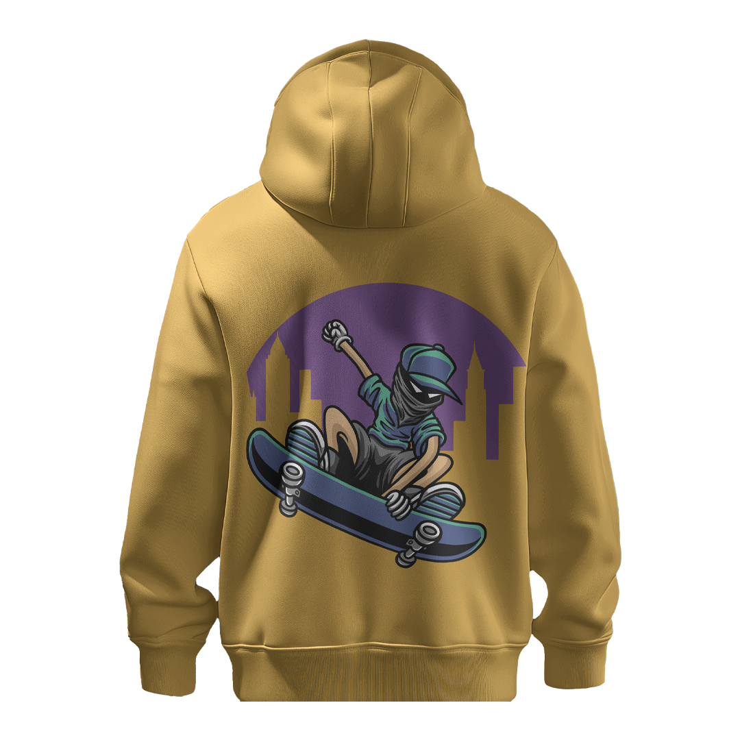 BULL CLOTHING Mens Shredder Skateboarder Printed Hoodie | Casual Pullover Sweatshirt for Boys, 60% Cotton 40% Polyester | 280 GSM Fleece, Perfect for Skateboard Lovers and Street Fashion