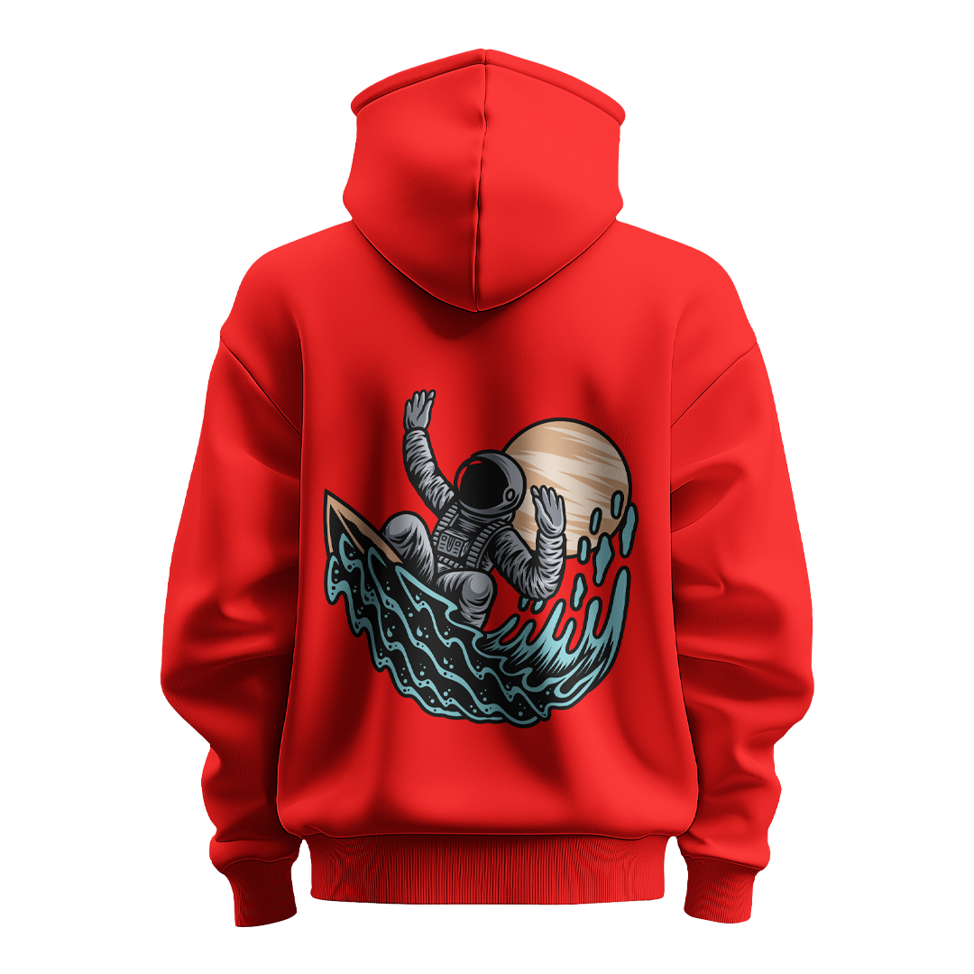 BULL CLOTHING Mens Space Adventure Astronaut Hoodie | Premium 280 GSM Fleece | 60% Cotton, 40% Polyester Blend | Comfortable Casual Wear Sweatshirt