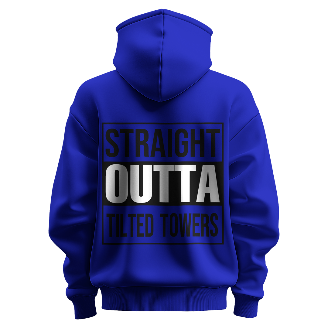 BULL CLOTHING Straight Outta Tilted Towers Red Hoodie | 60% Cotton, 40% Polyester Blend | Premium 280 GSM Fleece| Comfortable Casual Wear Sweatshirt