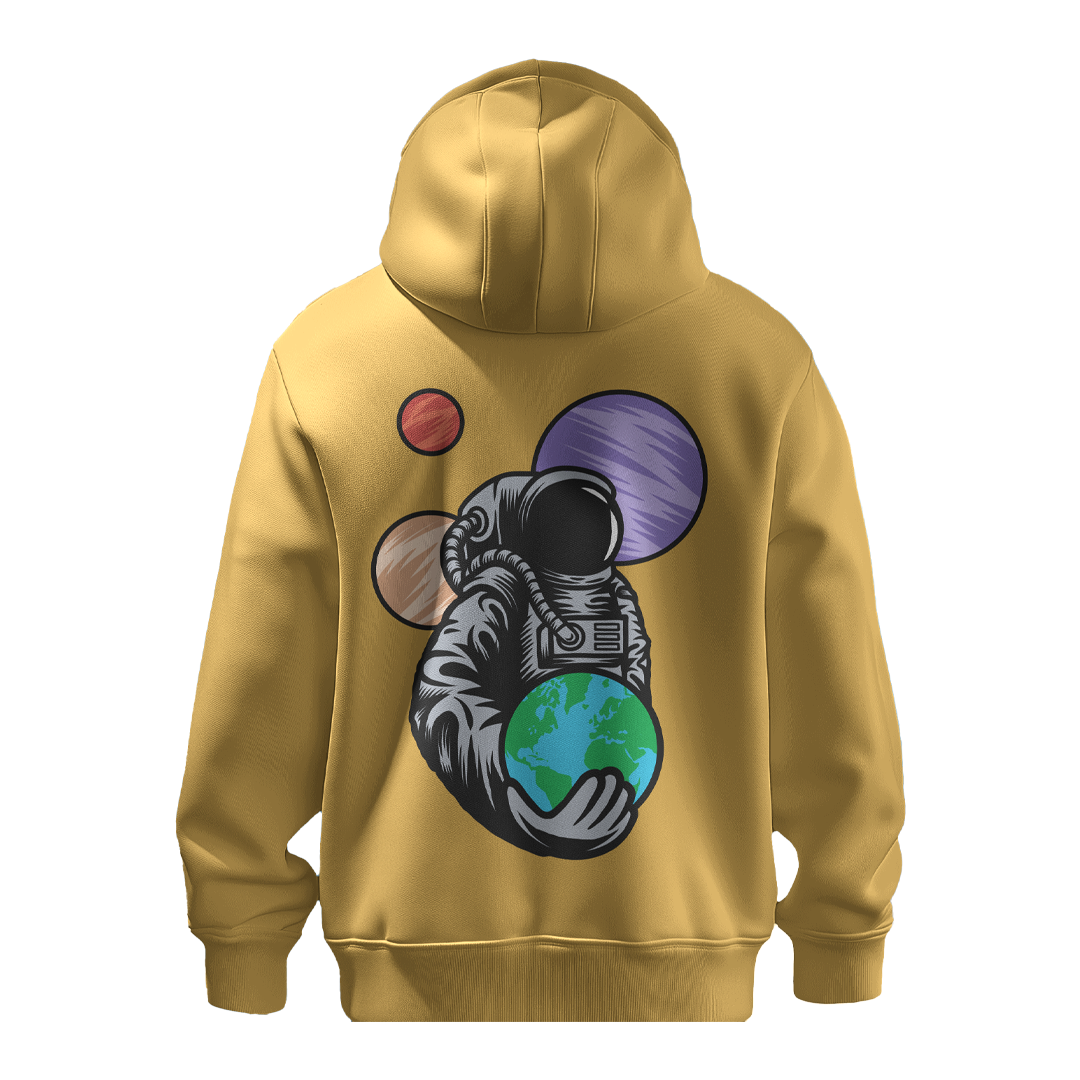 BULL CLOTHING Stylish Astronaut Printed Hoodie for Men| Made with 60% Cotton 40% Poly Blend | Premium 280 GSM Fabric | Comfortable & Durable Casual Wear Sweatshirt