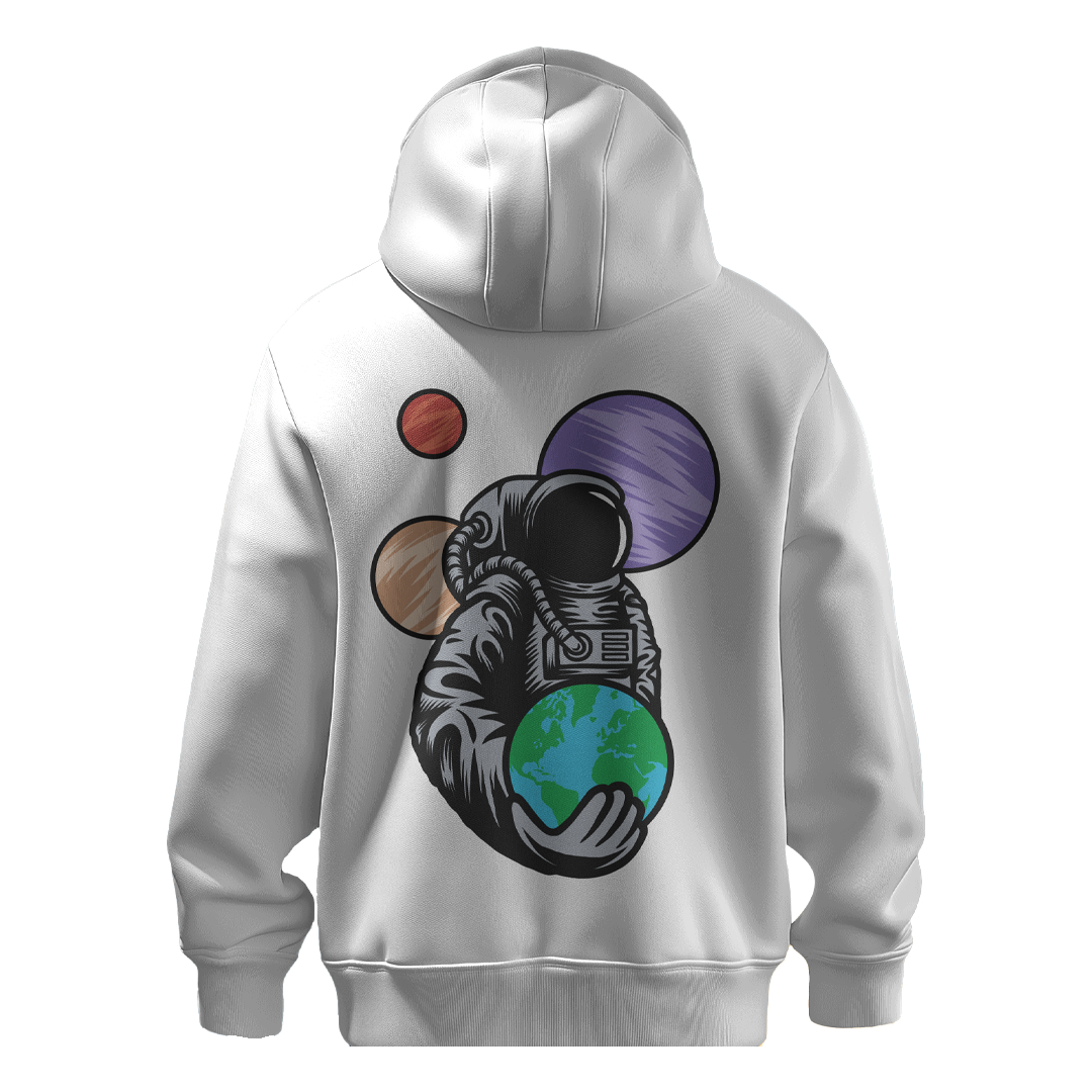 BULL CLOTHING Stylish Astronaut Printed Hoodie for Men| Made with 60% Cotton 40% Poly Blend | Premium 280 GSM Fabric | Comfortable & Durable Casual Wear Sweatshirt