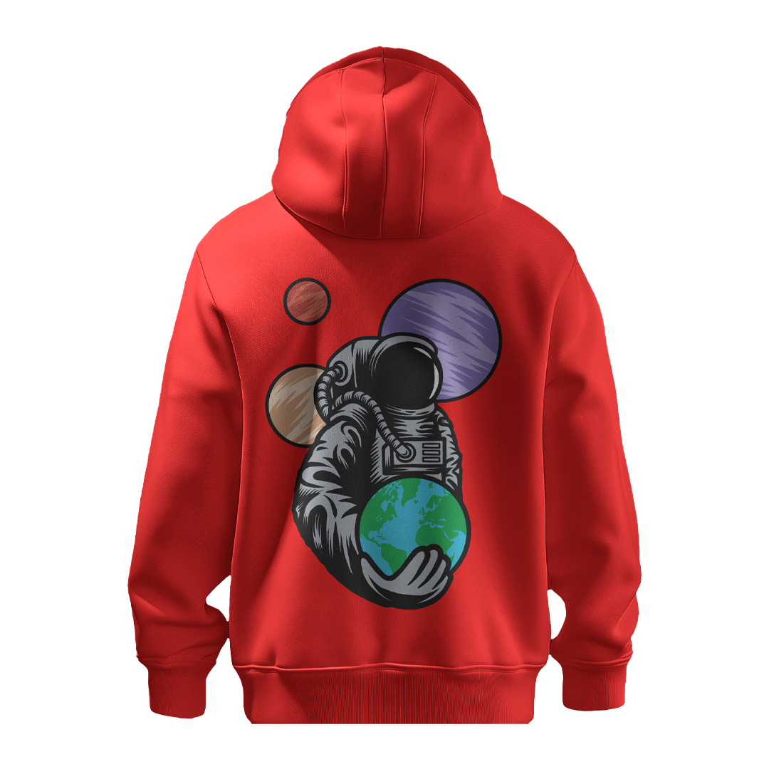 BULL CLOTHING Stylish Astronaut Printed Hoodie for Men| Made with 60% Cotton 40% Poly Blend | Premium 280 GSM Fabric | Comfortable & Durable Casual Wear Sweatshirt