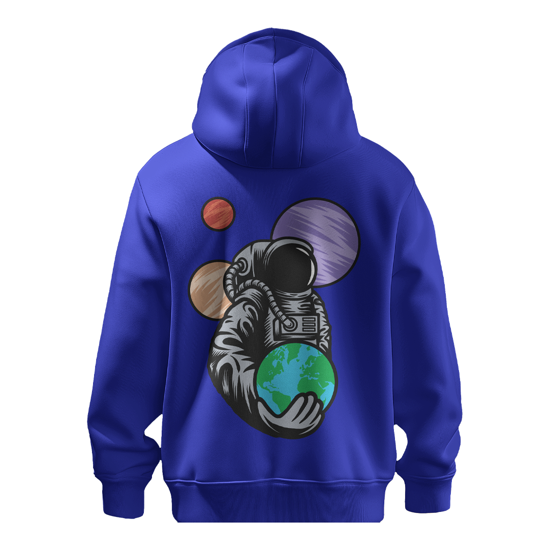 BULL CLOTHING Stylish Astronaut Printed Hoodie for Men| Made with 60% Cotton 40% Poly Blend | Premium 280 GSM Fabric | Comfortable & Durable Casual Wear Sweatshirt